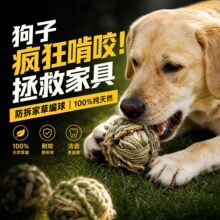 草编狗狗玩具磨牙球丰容嗅闻磨牙洁齿小狗益智解闷防拆家宠物玩具