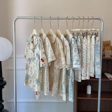 夏季提花棉睡衣女士短袖短裤翻领开衫可外穿加大码家居服两件套装