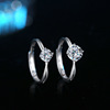 Fashionable wedding ring, 925 sample silver, 1 carat, simple and elegant design