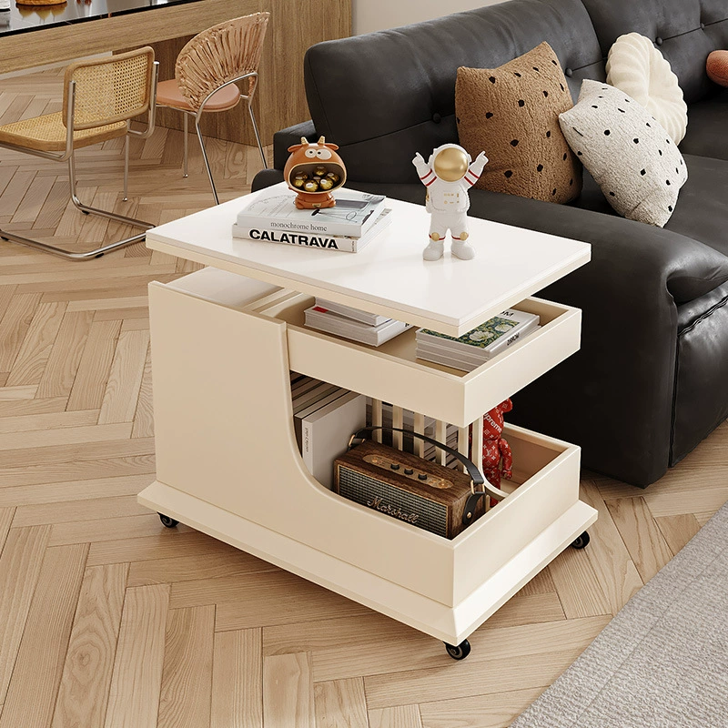 Кросс-бордерный бестселлер: передвижной журнальный столик в стиле кремового цвета для маленькой квартиры, домашний, для гостиной, подъемный, приставной, угловой столик