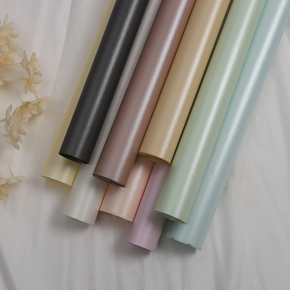 亿佳纯色珠光雪梨纸批发花店鲜花打底包装纸内衬纸蛋糕装饰褶皱纸