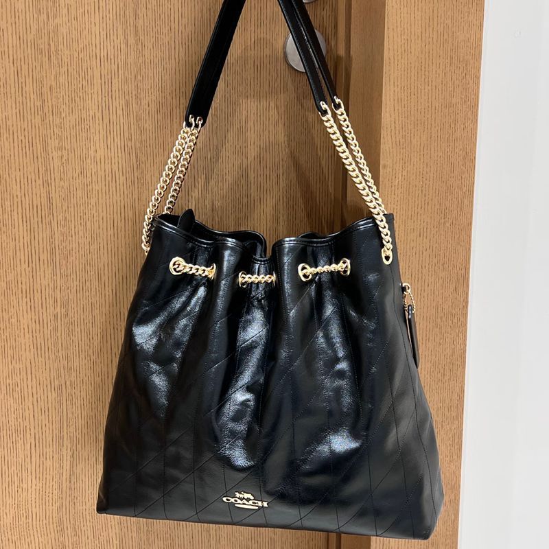 Kouc's New Evelyn Underarm Bag, Handbag, Shoulder Bag, Crossbody Bag, Drawstring, Genuine Leather, Versatile, Large Capacity, Garbage Bag