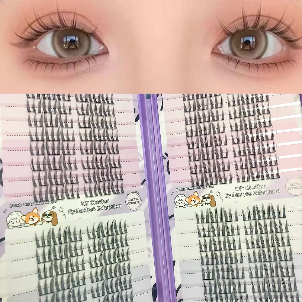 Serie de pestañas postizas transfronterizas Libro de pestañas de comercio exterior Pestañas postizas en inglés completas Pestañas postizas de gran capacidad, pelo segmentado de un solo racimo