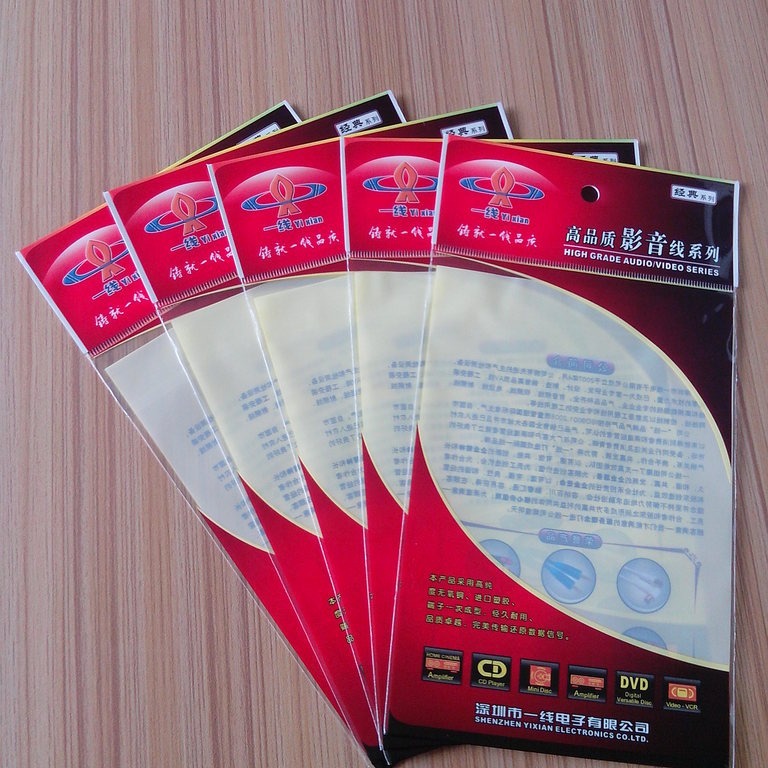 深圳工厂供应OPP复合卡头袋 音频线包装袋 复合袋