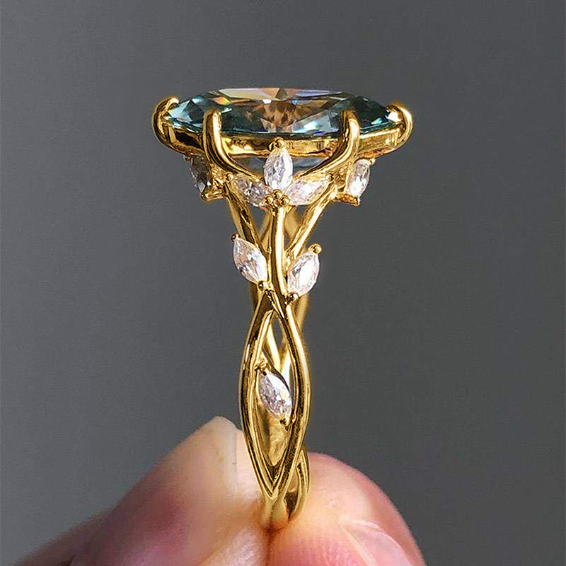 7g Weight 0.03µm Gold Plating Thickness Water Plating Gold Plating Process KC Golden Plated Plating Material Zircon Inlay Material Rings Classification 1 Piece Quantity Holiday, Daily Occasion Copper Material Leaf Pattern All Seasons Season Women's Gender Elegant, Novelty Style Claw Setting Craft Wholesale Jewelry Elegant Novelty Leaf Copper Zircon Rings 10