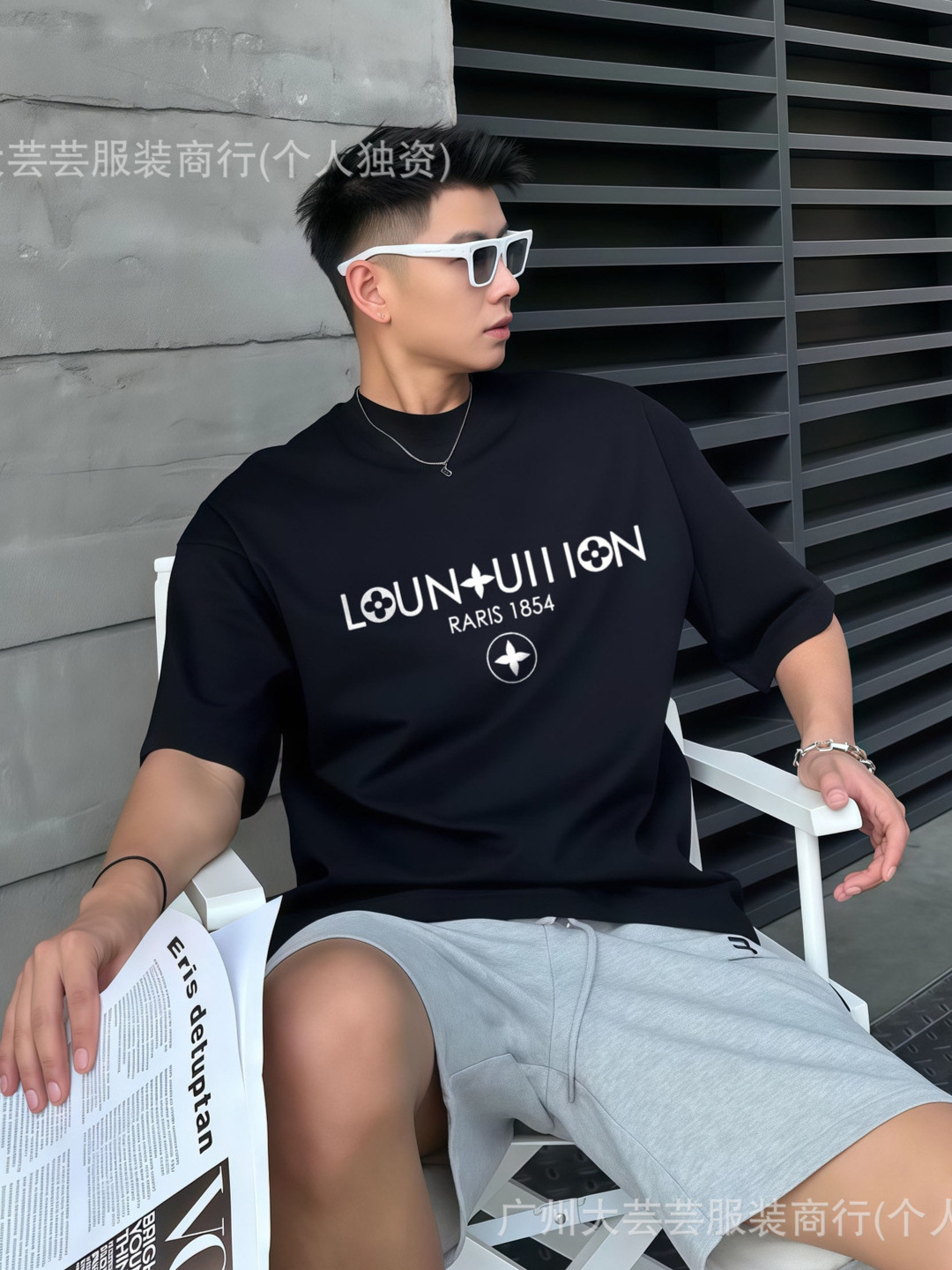 L's 新しい 25 半袖 ins ファッションロバのトレンディなブランド男性と女性のルーズ OS ヘビーウェイト Tシャツトップ半袖 Tシャツ