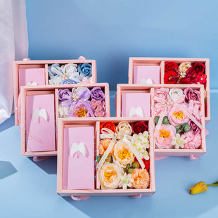 Full Transparent Window Opening Gift Box Teacher's Day Eternal Rose Transparent Gift Box Bouquet Accompanying Gift Goddess Gift Wholesale