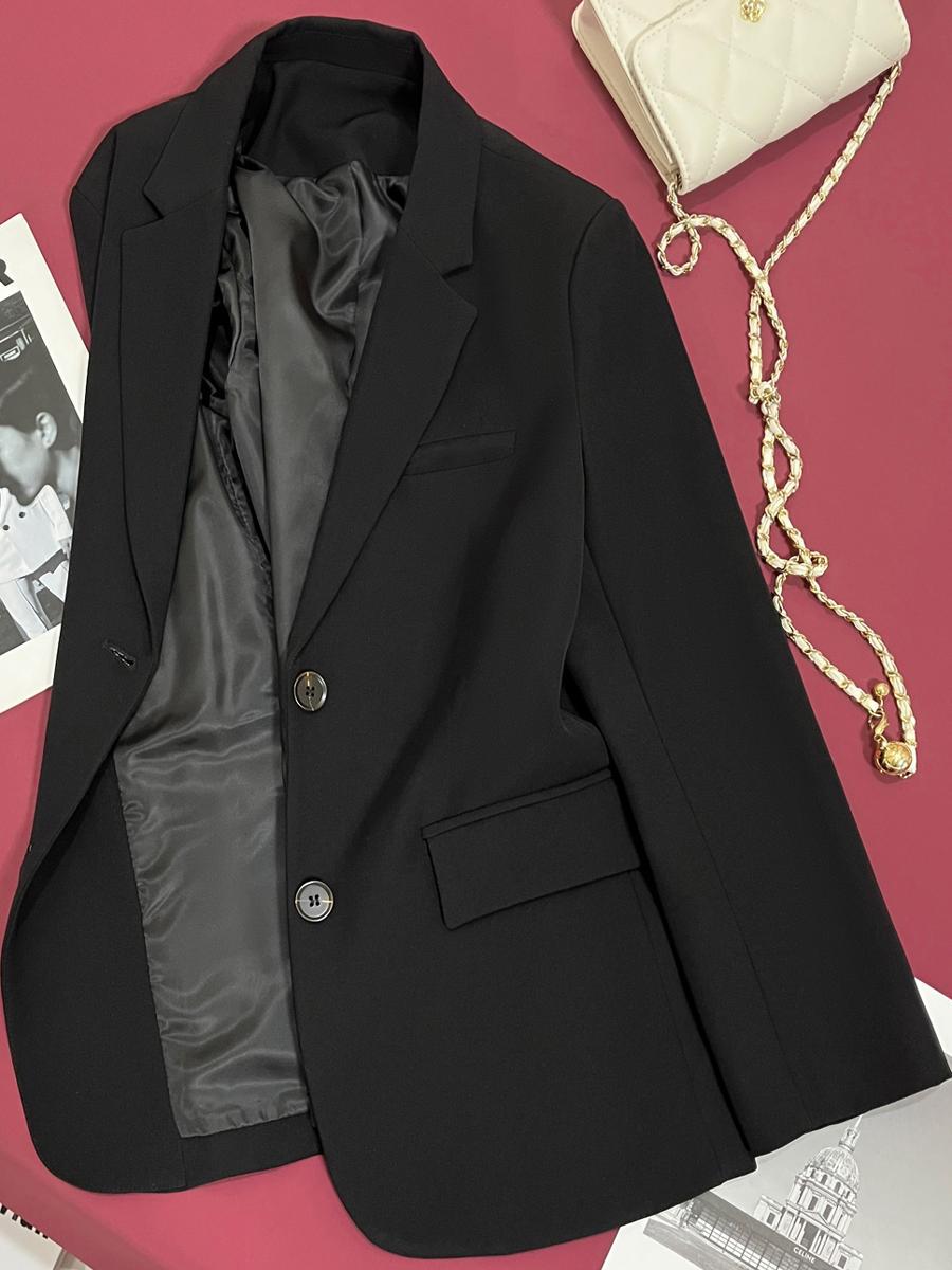 Blazer Women's 2025 Autumn Long-Sleeved Women's Black Suit Jacket Formal College Student Career Interview Work Clothes