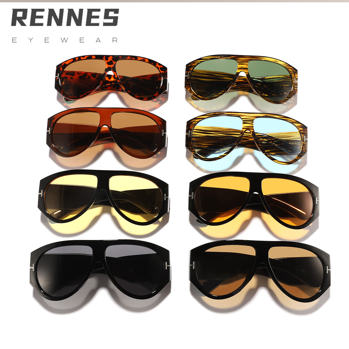 2024 nuevo espejo de sapo de marco grande en forma de T transfronterizo, película marina europea y americana, personalidad masculina y femenina, gafas de sol al aire libre de tendencia