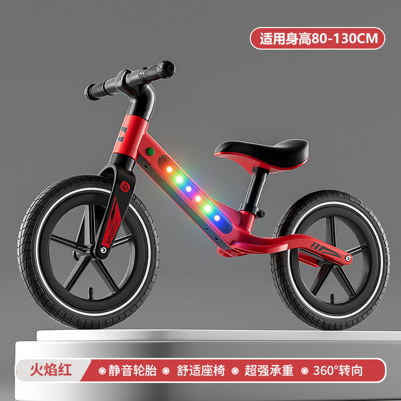 Baby balance bike, música, iluminación, patina, bebés de 1 - 6 años de edad sin pedal, bicicletas de dos ruedas, marco integrado