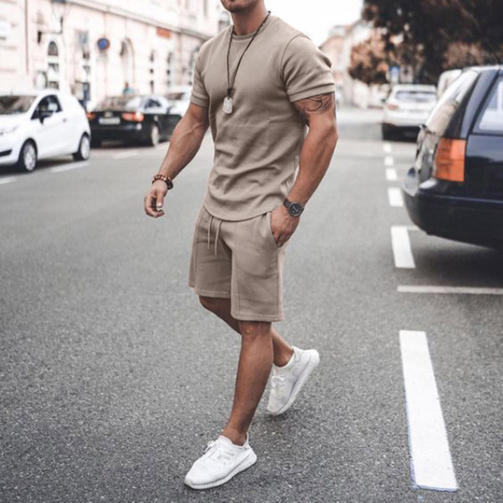 2022 New Yama ebay Explosions Men's Summer Short-sleeved Shorts Suit Men's Sports Leisure Suit