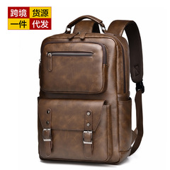 跨境货源佧蒂袋鼠男士双肩包复古商务背包电脑插带大容量背包2655