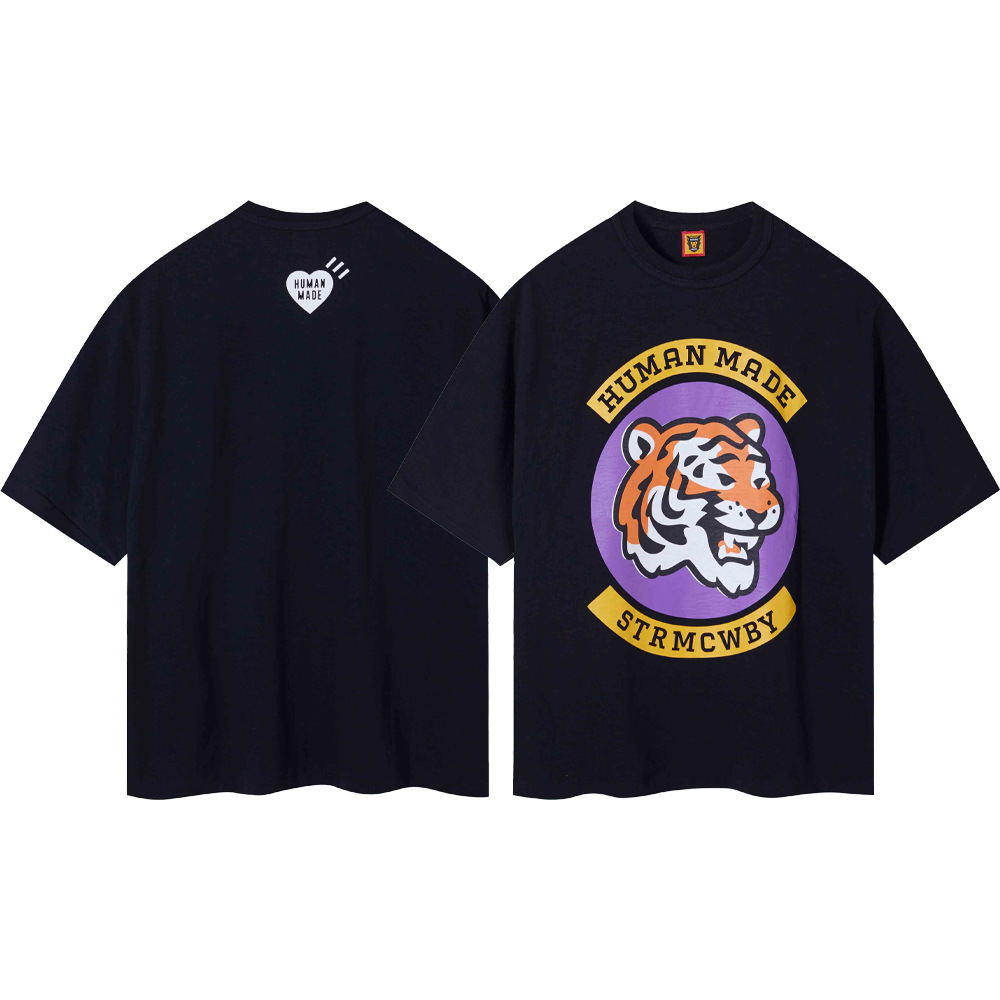 Marca de moda japonesa de bambú pesado algodón suelto pareja de hombre y mujer cilindro camiseta de manga corta media manga TEE