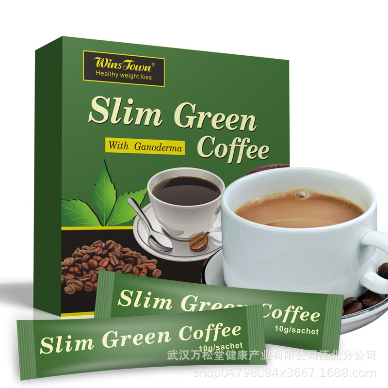 Cross-Border Export Spot Weightlosscoffee Ganoderma Lucidum Green Coffee Slimgreencoffee Instant