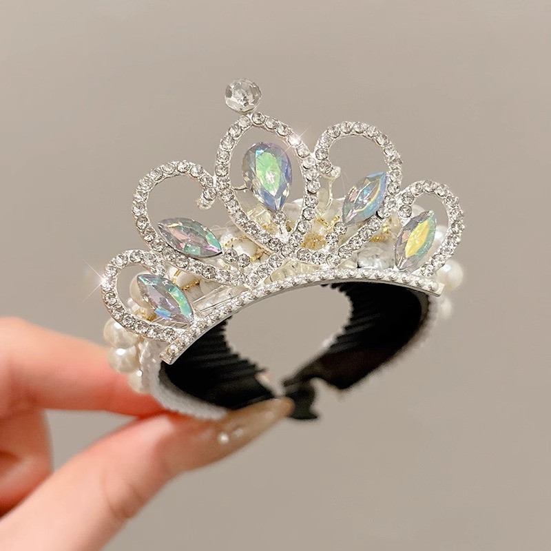 Corona de niña Cabeza de princesa Cabeza Cabeza Cabeza Cabeza Cabeza de bola de niña Artejo fijo Hebilla de cola de caballo para niños Tombro Horquilla