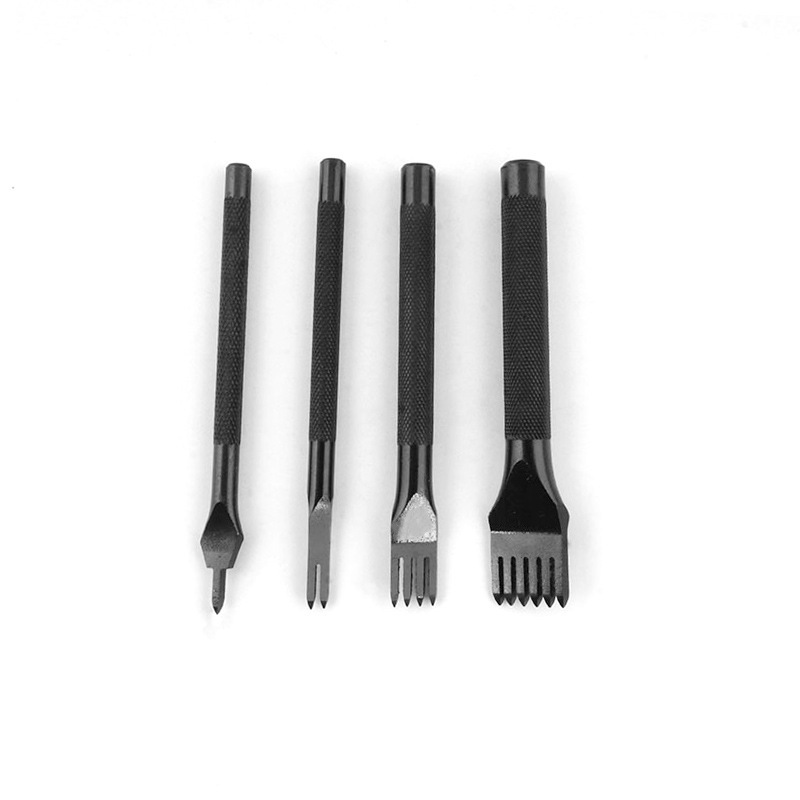 Cuero hecho a mano DIY corte de diamante flor negro varilla corte de diamante imitación corte de diamante japonés mano costura punzonado herramienta mango redondo corte de diamante