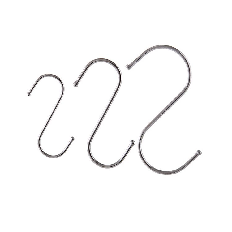 Kitchen clothing S -shaped hook metal hook -haugged wardrobe hook Hook large, medium S hook S hook S -shaped horizontal rod hook