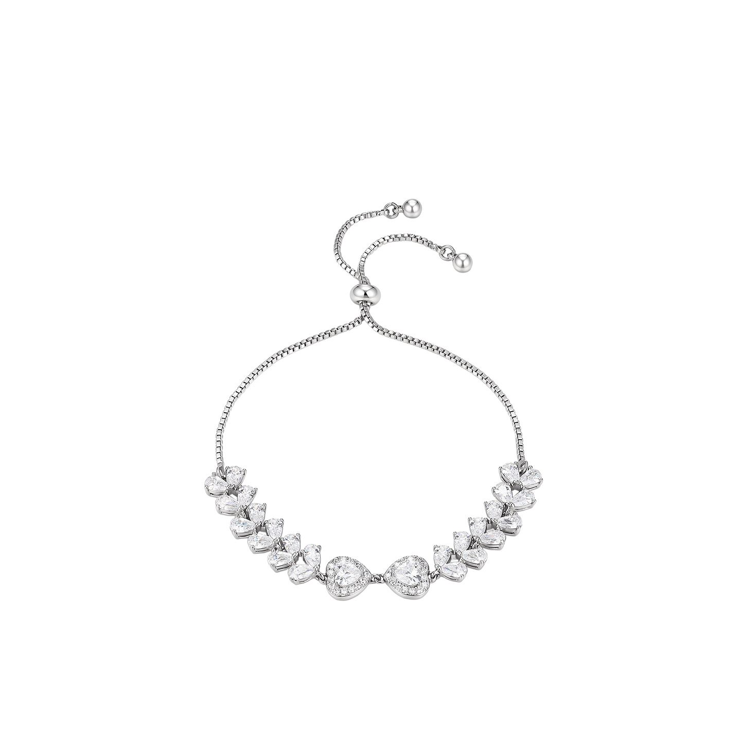 Pulsera Ajustable de Corazón en Aleación de Cobre para Mujer