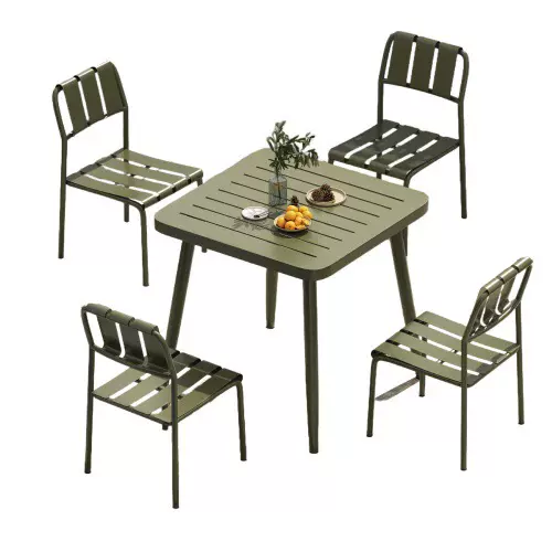 别墅庭院简约大气休闲彩色金属户外桌椅组合奶茶咖啡店网红桌椅套