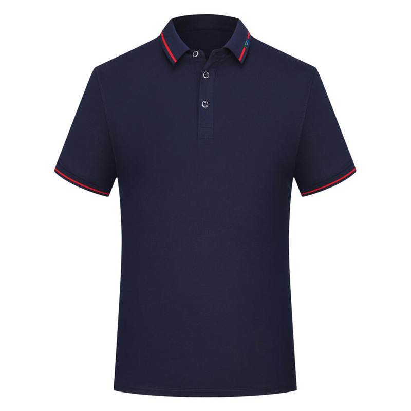 Ropa de trabajo de manga corta de solapa de verano elástica antiadherente seca de alta gama personalizada Camisa de polo Camiseta de hombre de negocios