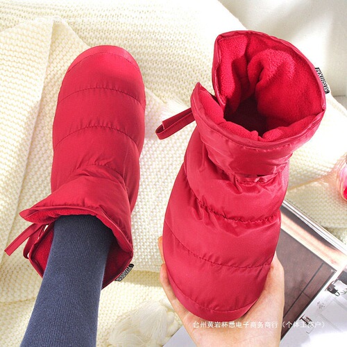 High-Top Cotton Slippers for Autumn and Winter, Women's, Comfortable Like Stepping on Clouds, Household Anti-Slip, Couple Style, Thick Soft Soles, Silent, Down and Cotton Shoes for Indoor Use