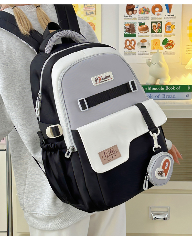 Trendy Color Block Backpack For Teens - Large Capacity School Bag With Breathable Cushion Straps & Stylish Prints_voghion.com