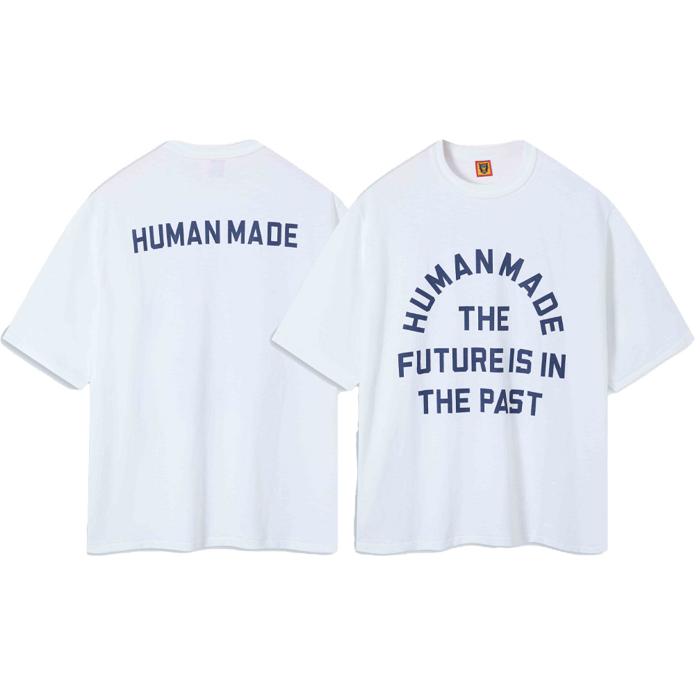 Marca de moda japonesa de bambú pesado algodón suelto pareja de hombre y mujer cilindro camiseta de manga corta media manga TEE