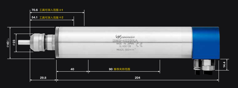 日本NSK中西NAKANISHI一体式主轴BMS-4020RA高速主轴