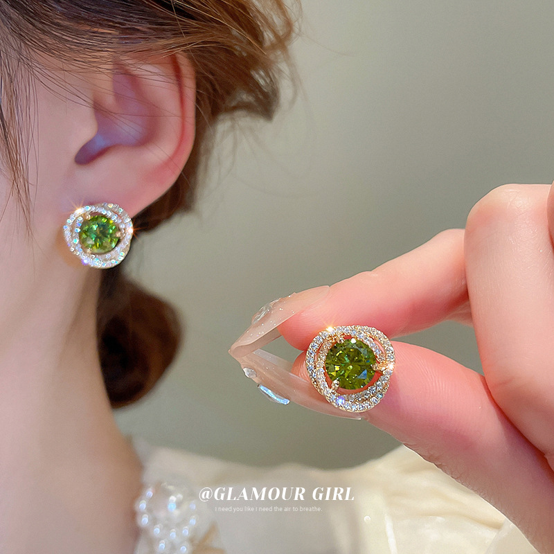 Aguja de plata ZIRCON flor pendientes huecos Francés Retro Luz de lujo de alto grado pendientes nicho temperamento pendientes del todo-fósforo para las mujeres
