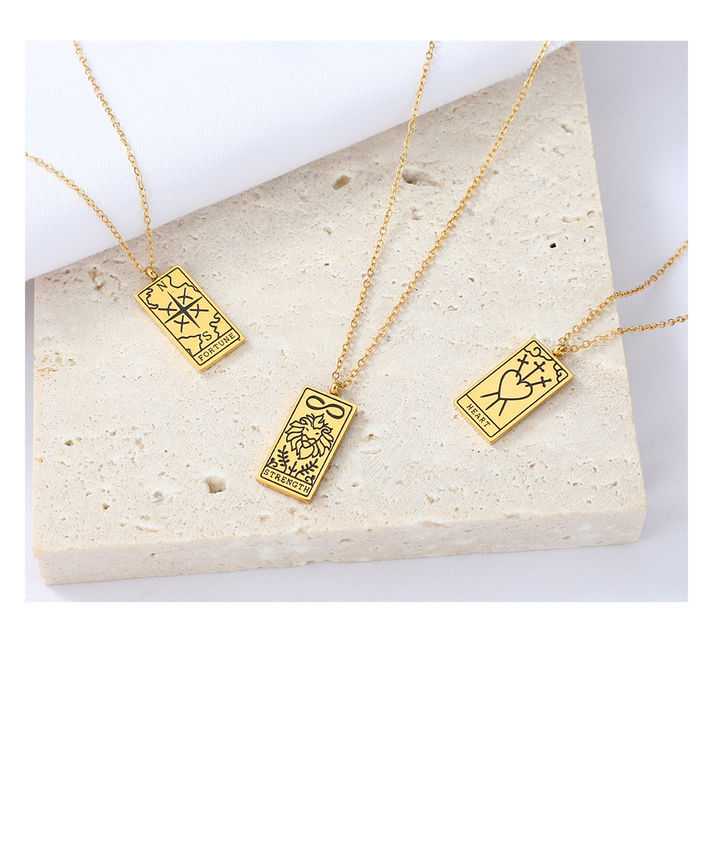Nihaojewelry Simple Tarot Pendant Stainless Steel Necklace Wholesale Jewelry