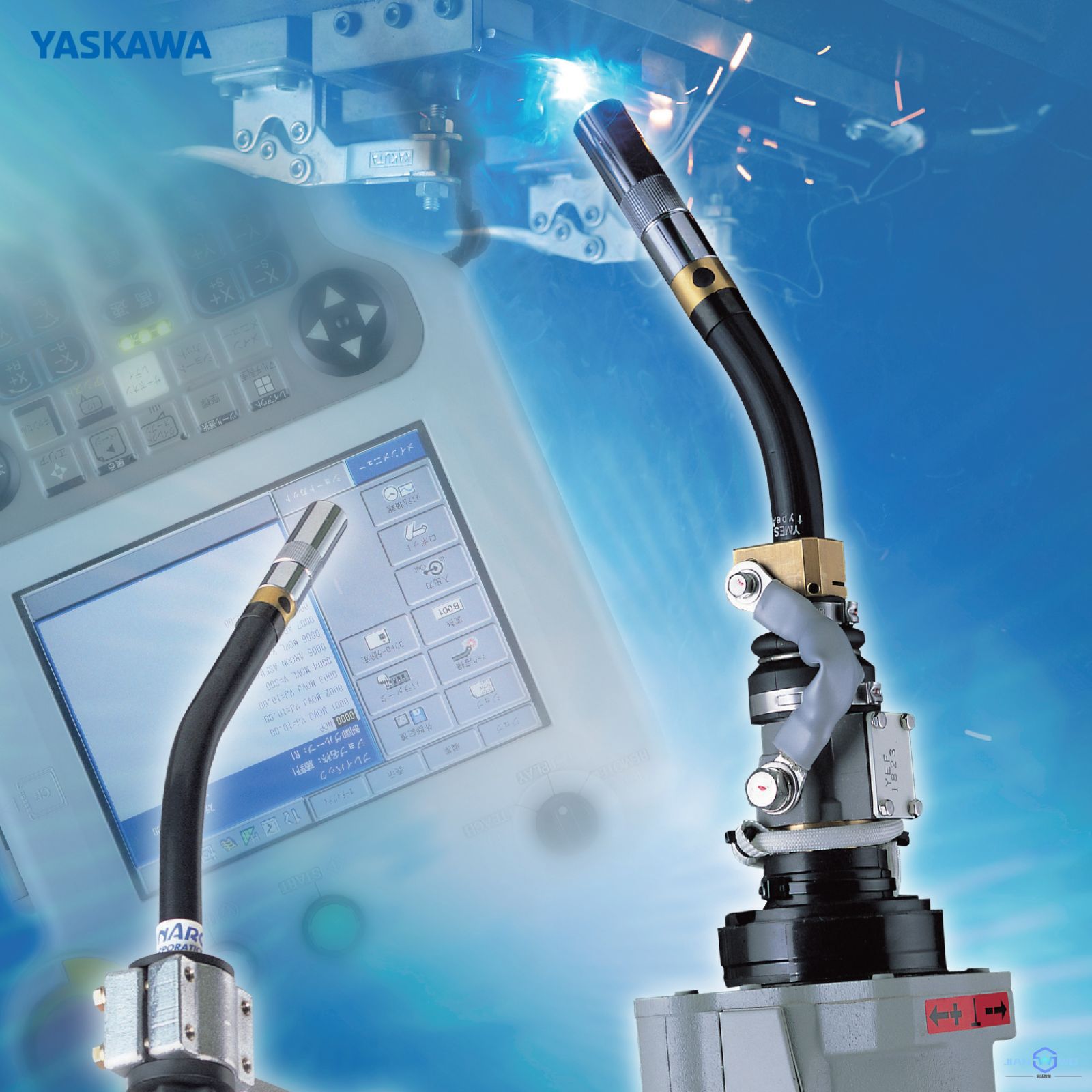 安川水冷机器人焊枪YMES-500W大功率厚板用自动气保焊枪