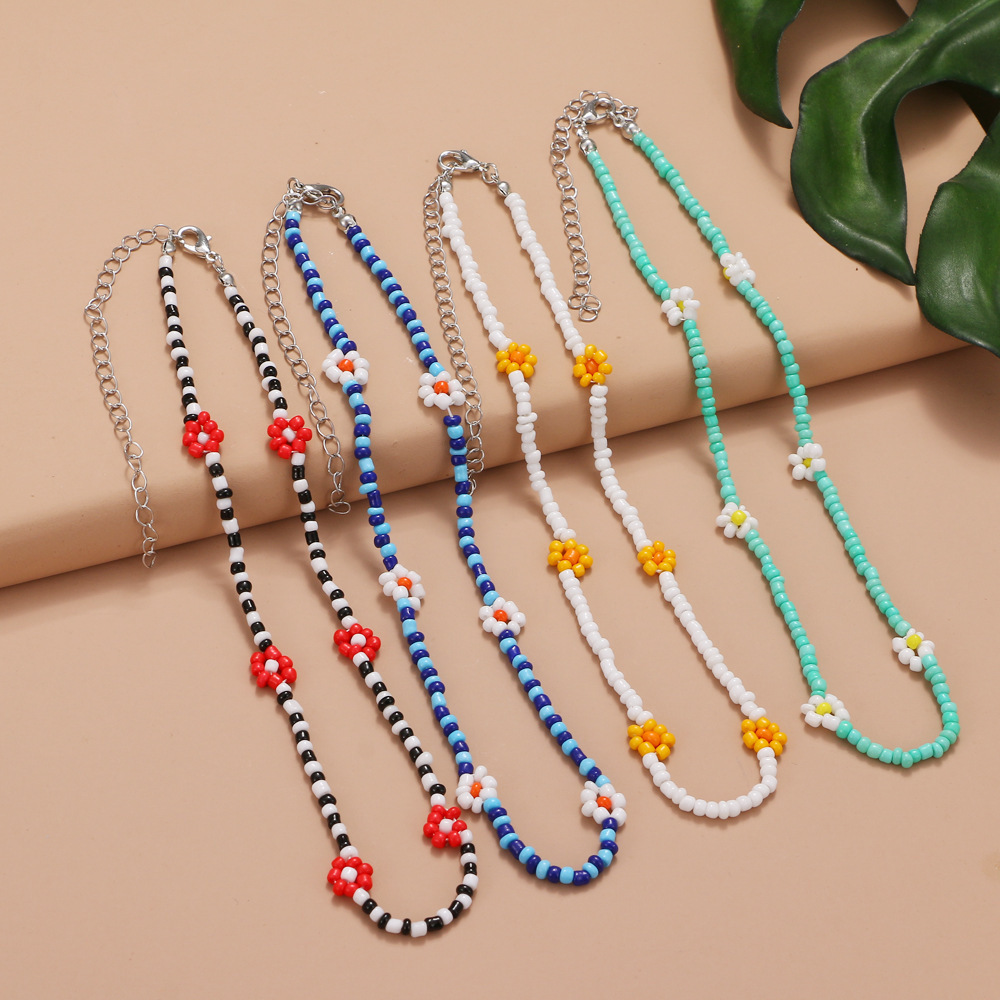 1 Piece Quantity Ethnic Style Simple Style Classic Style Geometric Flower Glass Women's Necklace