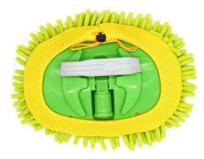 water brush car wash mop, Car cleaning tools - green-and-yellow-separate-brush-head