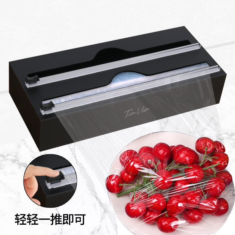 Caja de almacenamiento de envoltura de plástico acrílico cocina montada en la pared bolsa ziplock bolsa de alimentos transparente clasificación caja de almacenamiento personalización