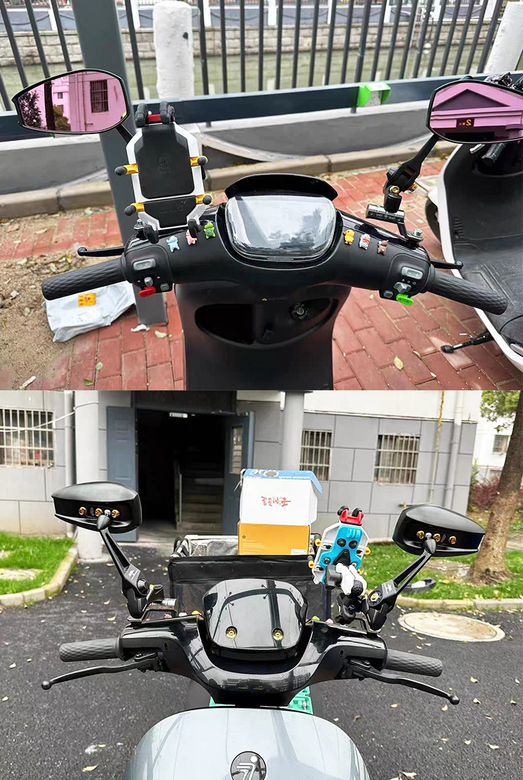 Suitable for Aos4 Electric Vehicle Motorcycle Pedal Rearview Mirror No. 9 Taibell Yadi Extreme Core Maverick No. 9 Aluminum Alloy