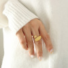 Brand minimalistic one size ring stainless steel, European style, 750 sample gold