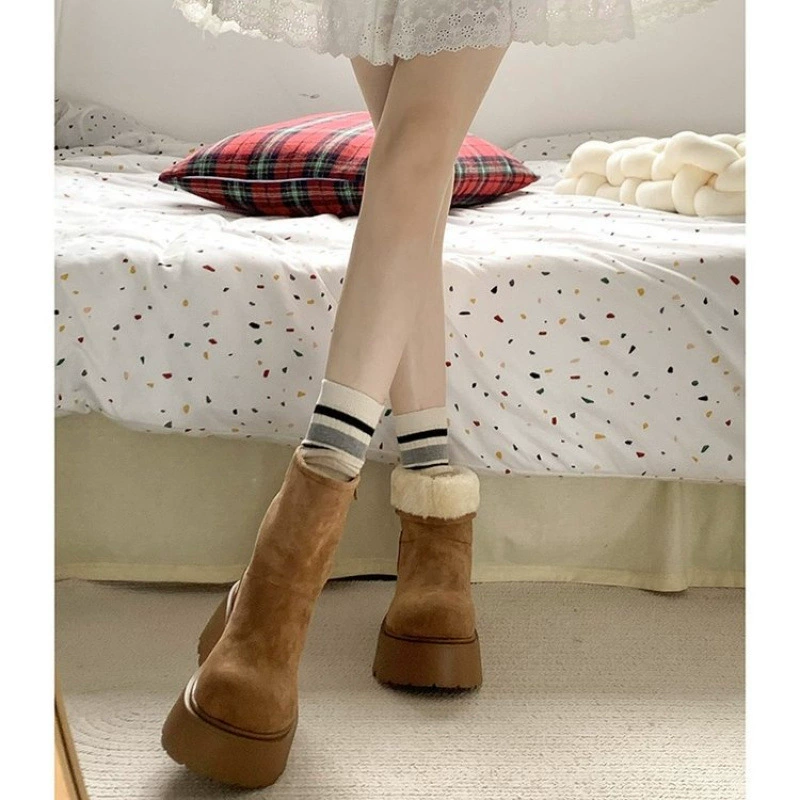 High warm winter boots platform, non-slip shoes