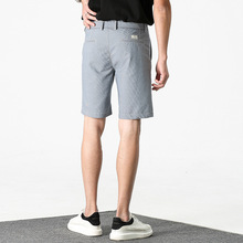 品牌高端色织定染五分短裤男士新款夏季外穿直筒裤子商务休闲中裤