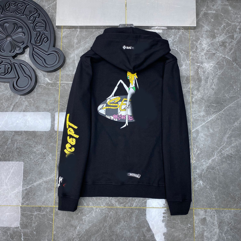 Autumn and Winter 2022 CH Graffiti Surfer Pullover Hoodie Loose Casual Hoodie Men's and Women's Fashionable All-match