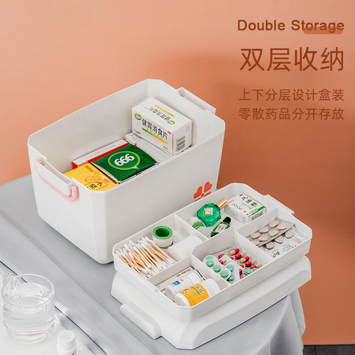 Family epidemic prevention small medicine box children's first aid medical box large size medication storage box baby medicine medical box for home use