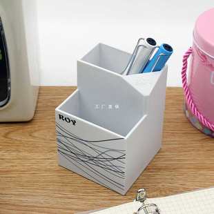 Pen holder double-layer multi-functional creative fashion office student children cute simple cartoon stationery fresh line