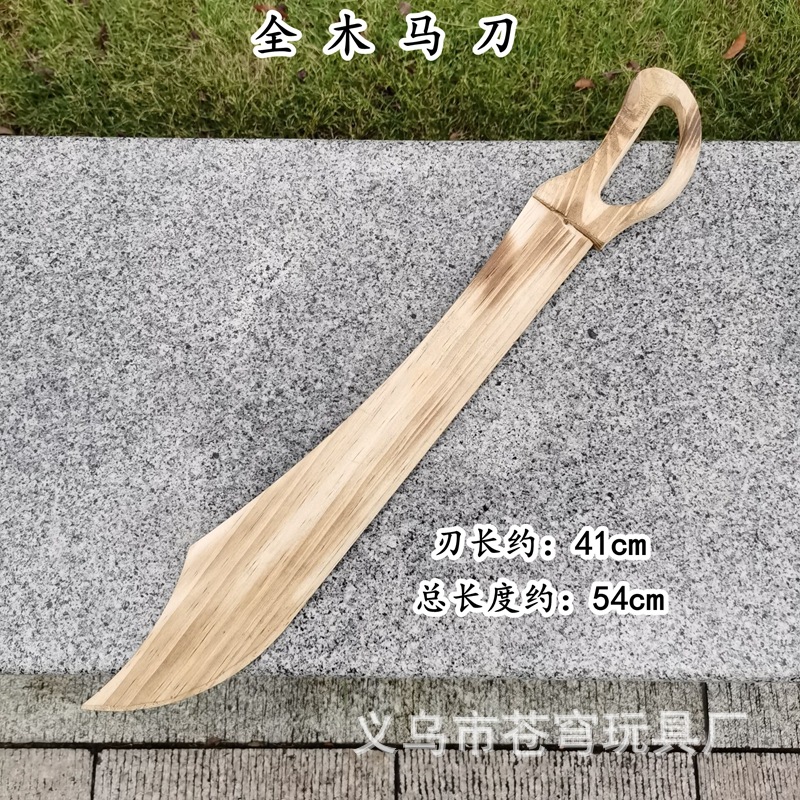Cross-border selling wooden Sabre wooden knife solid wood broadsword bamboo sword toy scenic selling pine carbonized Sabre