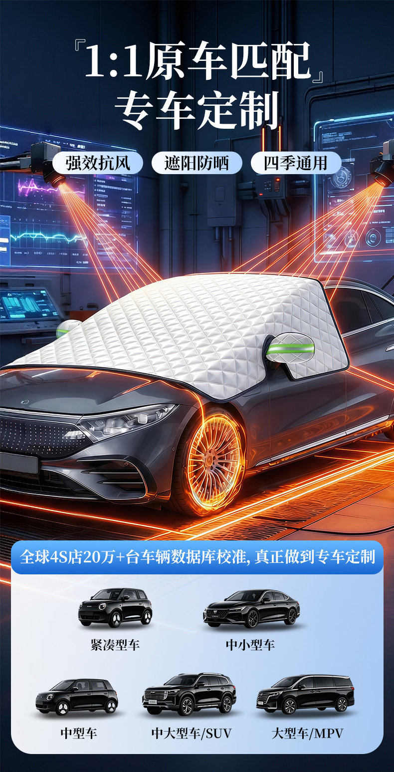 Car Sunshade and Heat Insulation Cover for the Front Windshield, Anti-Fall Leaf Sunshade Curtain