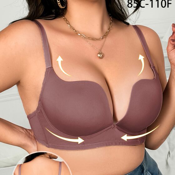 plus size Cross-border Comfortable Small Chest Gathering with Steel Rings Anti-sagging Para Breast Bra Bra Bra with Upper Bracket and Covering Points