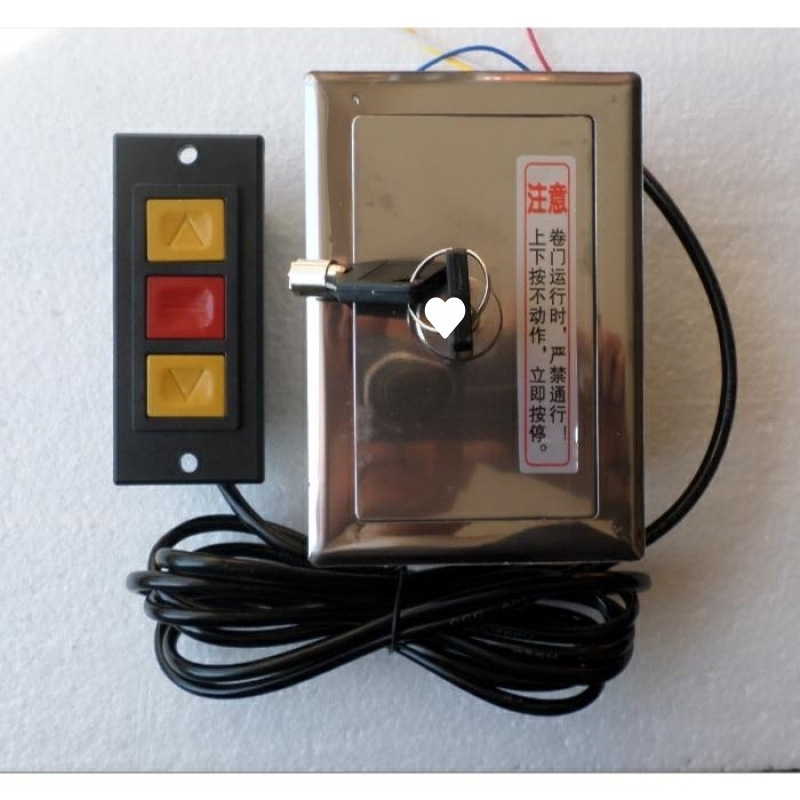 Rolling shutter door controller electric garage rolling shutter gate motor wired switch stop wall manual button iron lock box