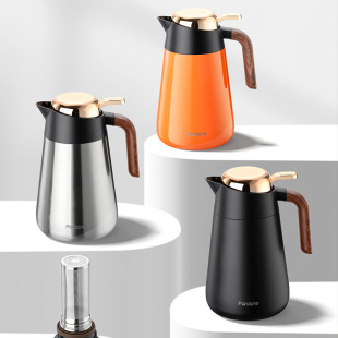 Simple large capacity braised teapot household insulated kettle stainless steel health care stuffy tea old white tea Pu'er tea thermos