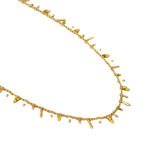 Korean version niche design fashion small exquisite minimalist irregular thorn rice bead tassel temperament short pendant necklace for women