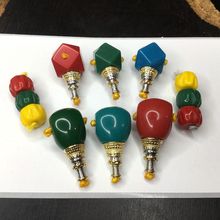 雪巴琉璃分体三通 唐八棱百香籽佛头星月菩提金刚108颗饰品配饰