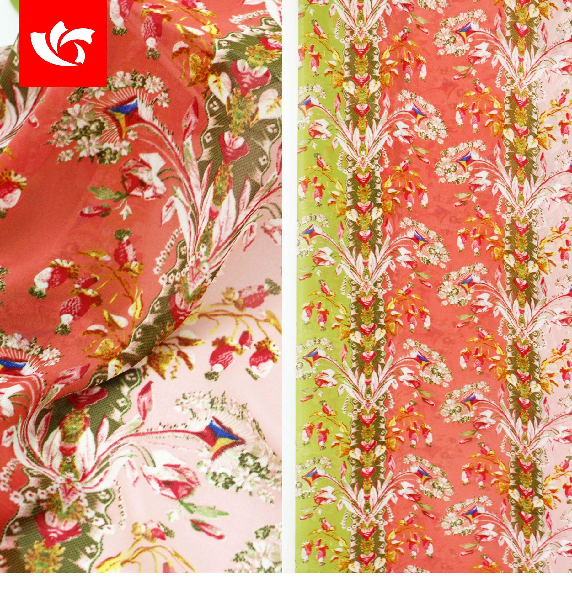 【布料寶】2021新款喬其紗印花面料春夏季連衣裙女裝時裝面料