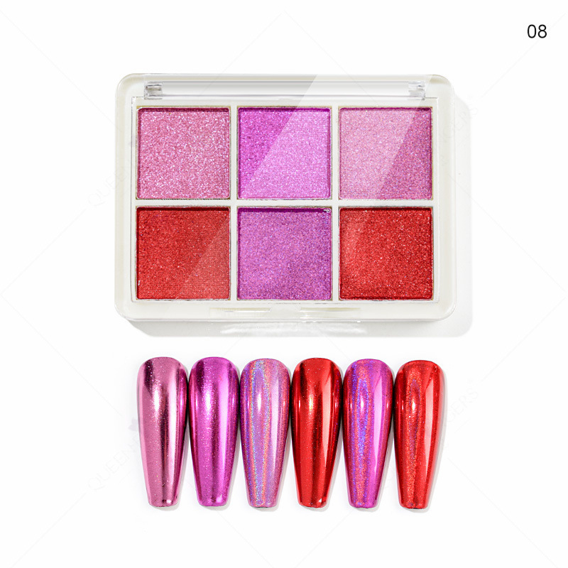 Polvo mágico de espejo, polvo de brillo plateado aurora, polvo de luz de luna, polvo mágico sólido de espejo, polvo de espejo, polvo camaleón, polvo de sombra de ojos, polvo aurora